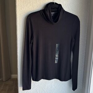 Banana Republic Womens S Turtleneck Soft Luxe Black Long Sleeve Stretch New